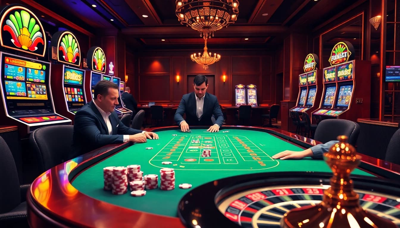 Experience thrilling gameplay with 88AA at a vibrant casino table filled with excitement.