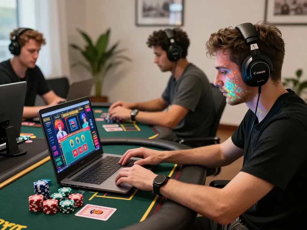 23win online casino gaming scene with active player engaging with live dealers and vibrant game graphics.