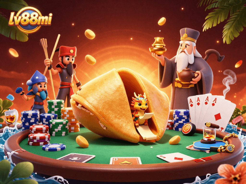 Engage with exciting poker gameplay at lv88mi featuring dynamic cartoon characters in a vibrant casino setting.