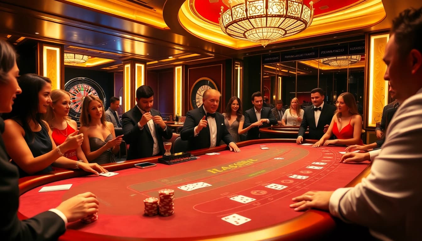 Experience the thrill of high-stakes gambling at rikvip with elegant casino visuals.