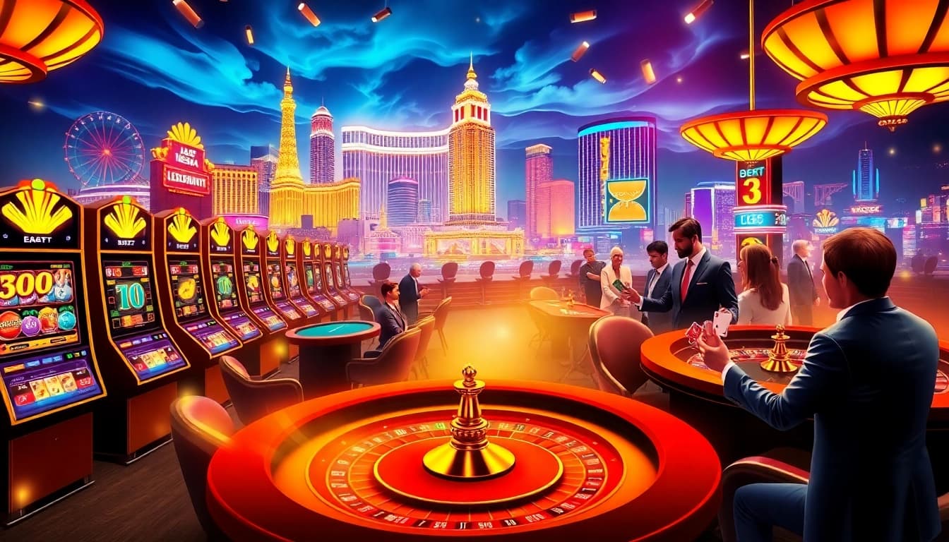 Experience high-stakes gaming at https://bet88e.gold/ with vibrant slot machines and poker tables.