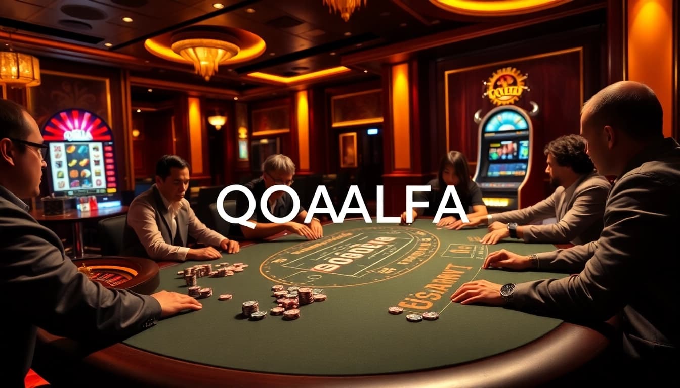 Experience thrilling gameplay at QQALFA's luxurious casino with engaging poker and roulette.