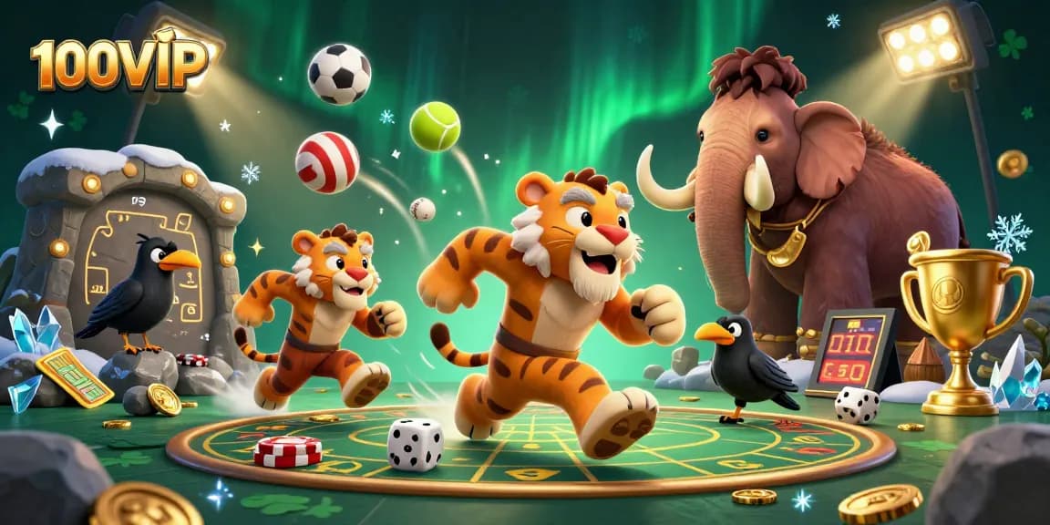 Engage with thrilling games at 100VIP's vibrant prehistoric casino packed with dynamic action.