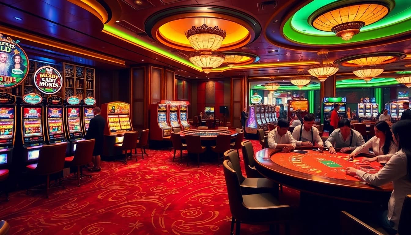 Experience the excitement of winning at 98wincom.blog with players at a luxurious casino table.