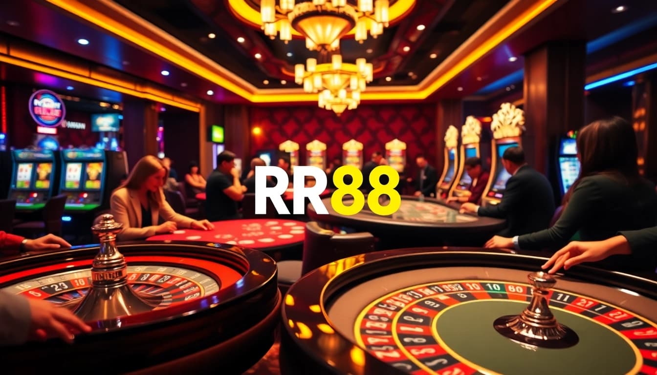 Experience the excitement of RR88 with players engaged at vibrant casino games.
