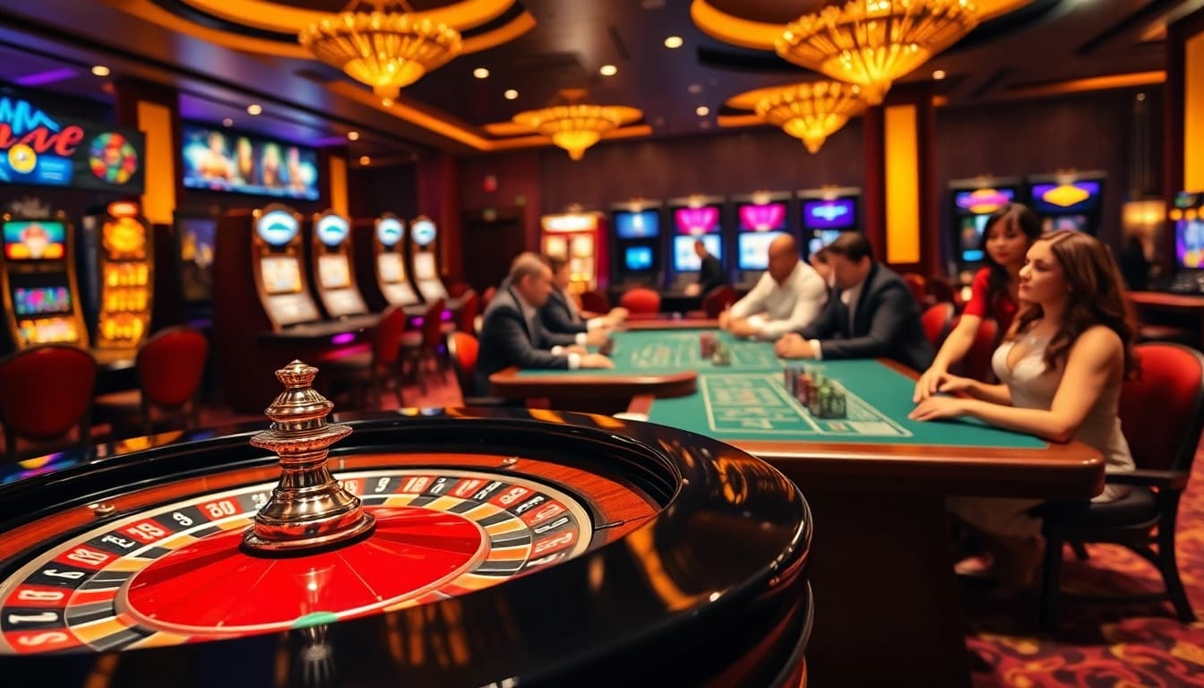 Experience high-stakes gaming at https://58win.cafe/ with vibrant casino tables and players in action.