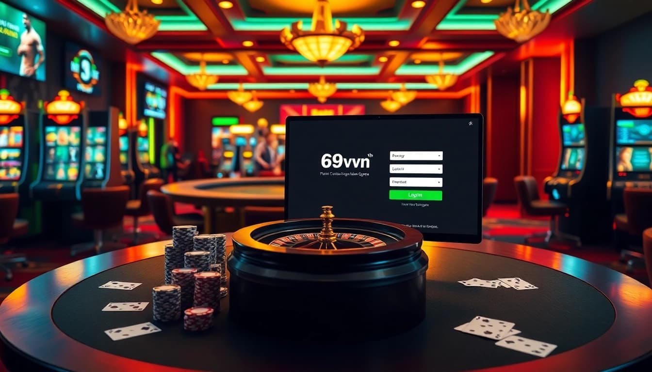 Experience the excitement of 69vn đăng nhập with a professional casino setting showcasing vibrant gaming elements.