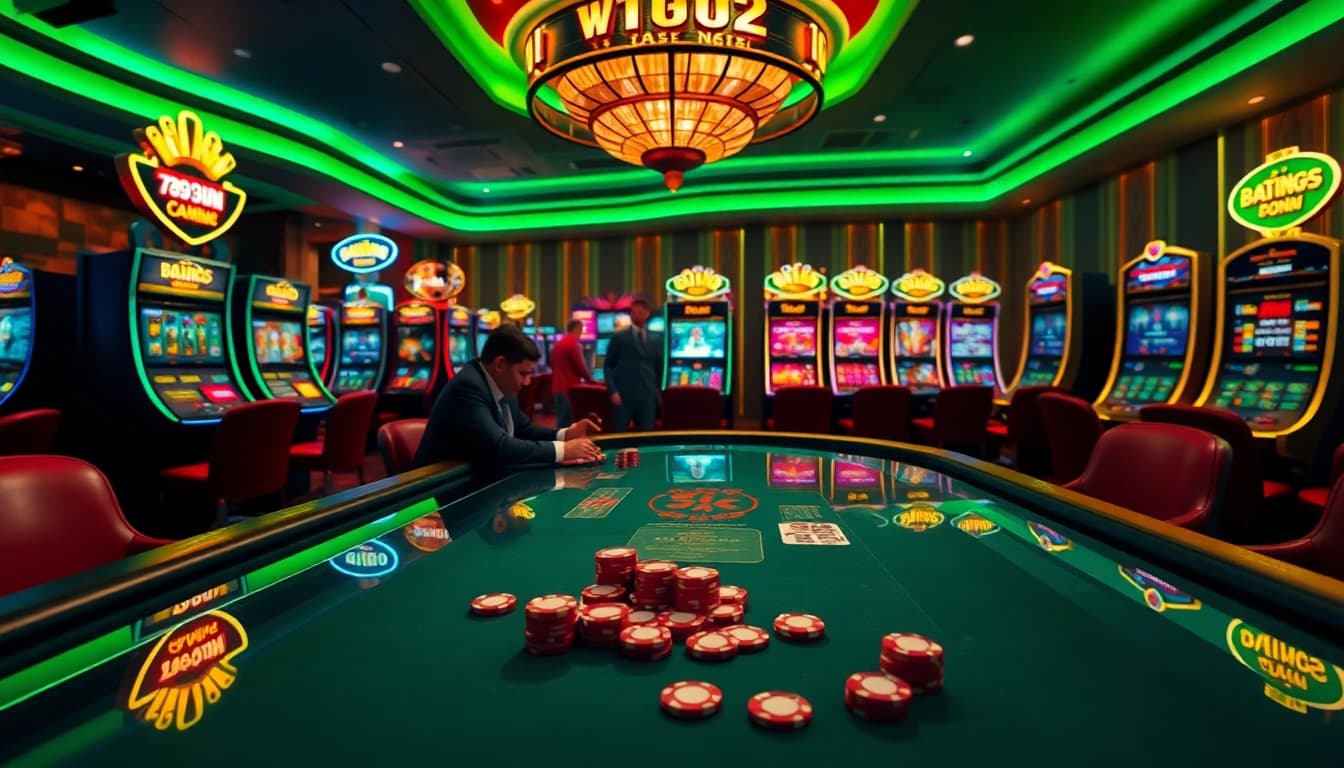 Engaging gaming scene at nhà cái 789Win with poker actions and vibrant casino atmosphere.