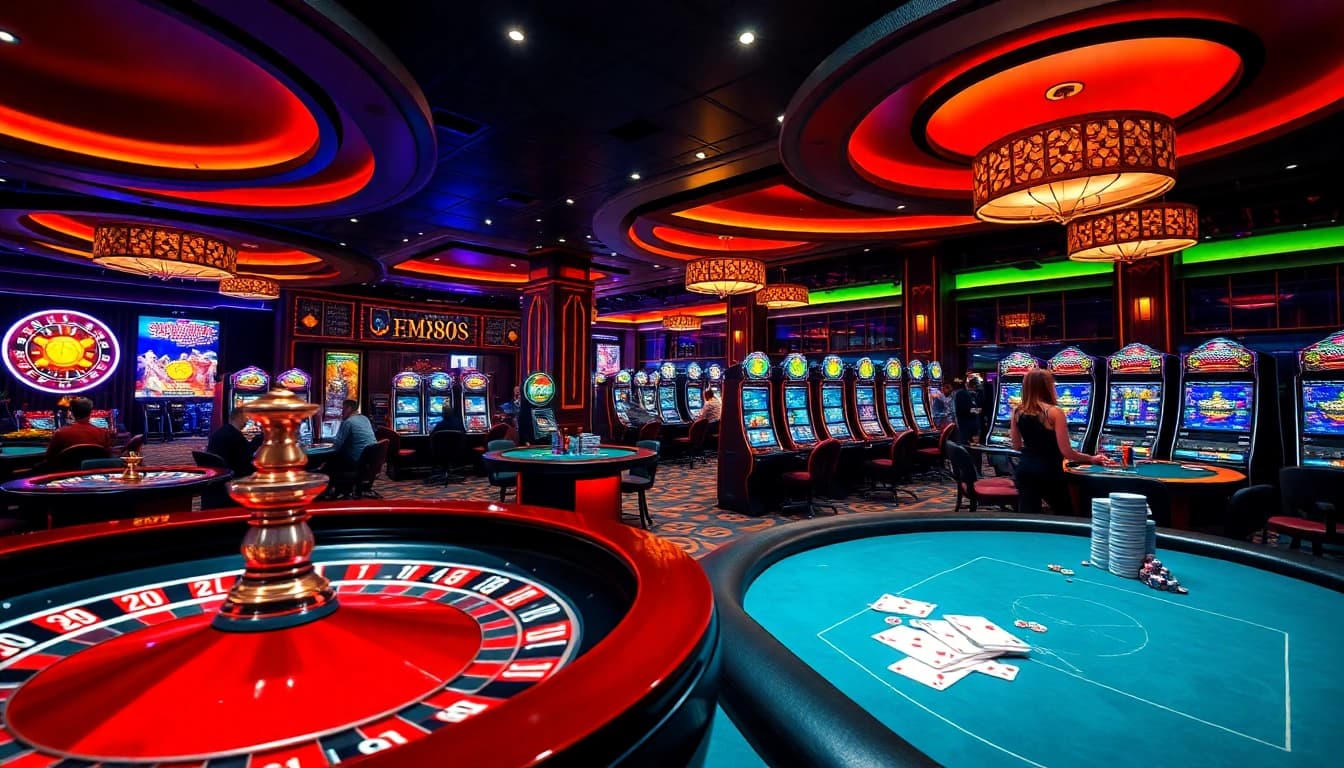 Experience the thrill of online gambling with hm88 com vn at a vibrant casino scene.
