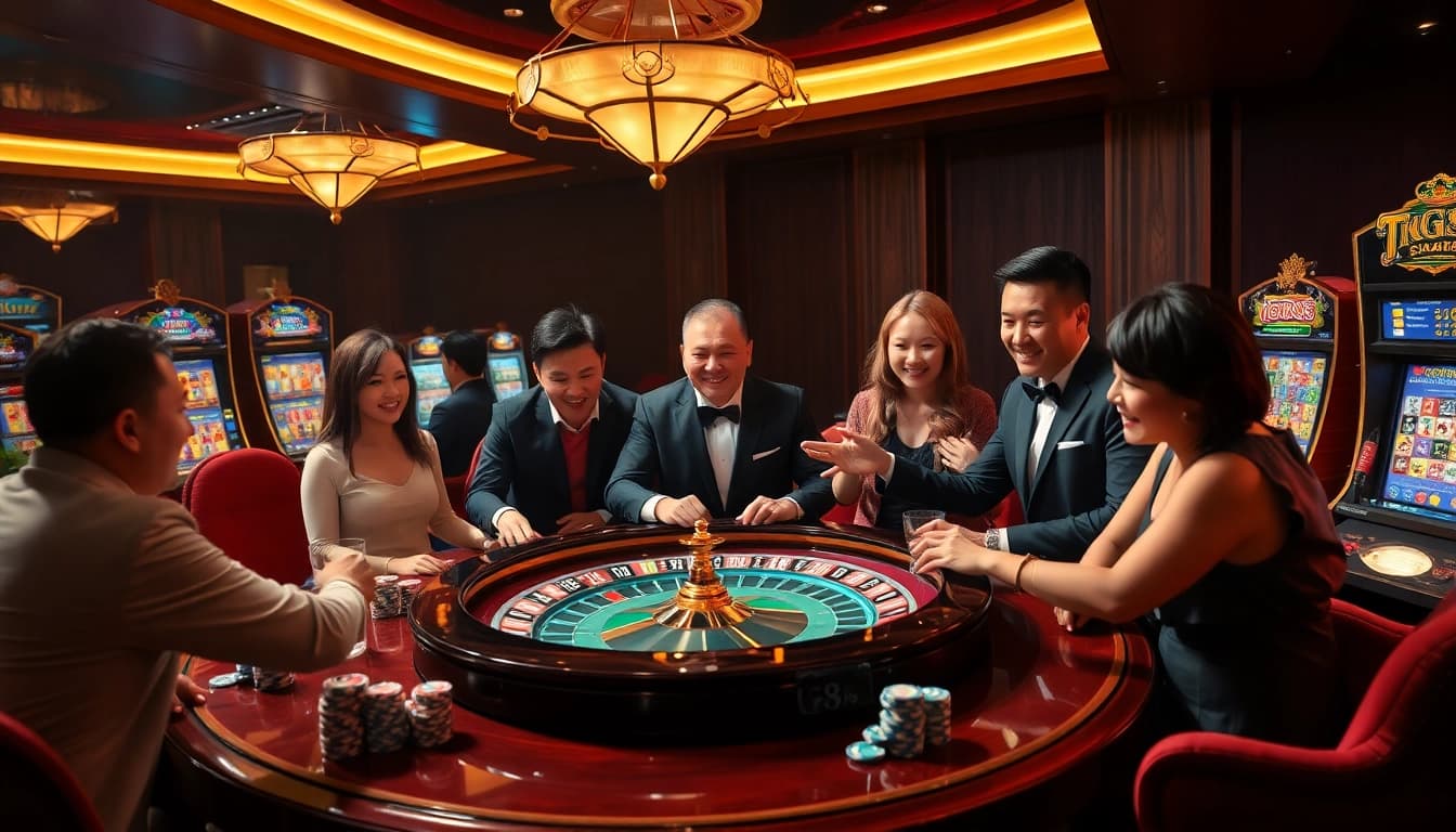 Experience the thrill of gambling at TG88's vibrant casino tables and exciting slot machines.