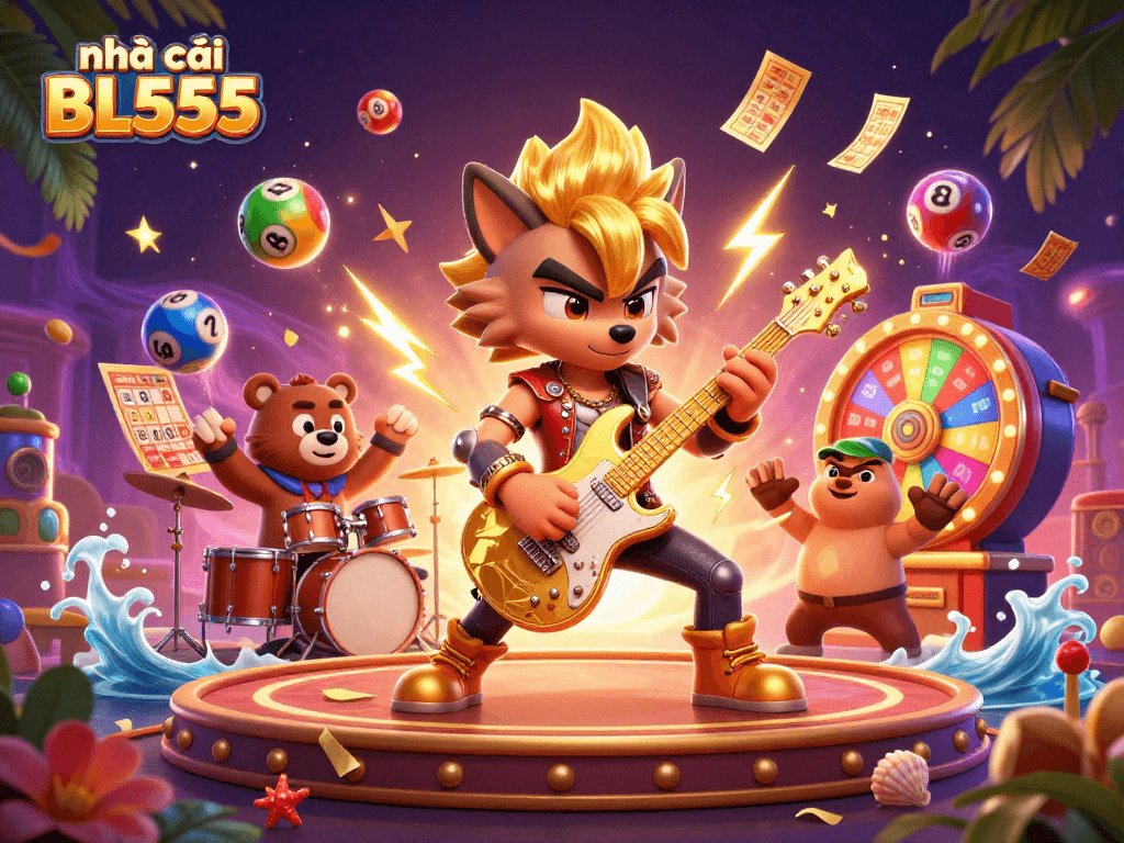 Engaging gaming experience at nhà cái BL555 with vibrant characters and dynamic lottery elements.