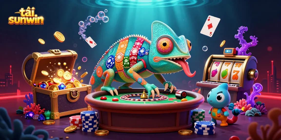 Experience the thrill of tải sunwin as the chameleon casino owner captures golden coins with dynamic gaming elements.
