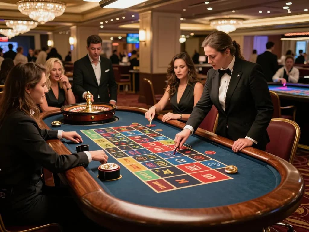 Betting excitement at https://tx88at.com/ roulette table in a luxurious casino setting.