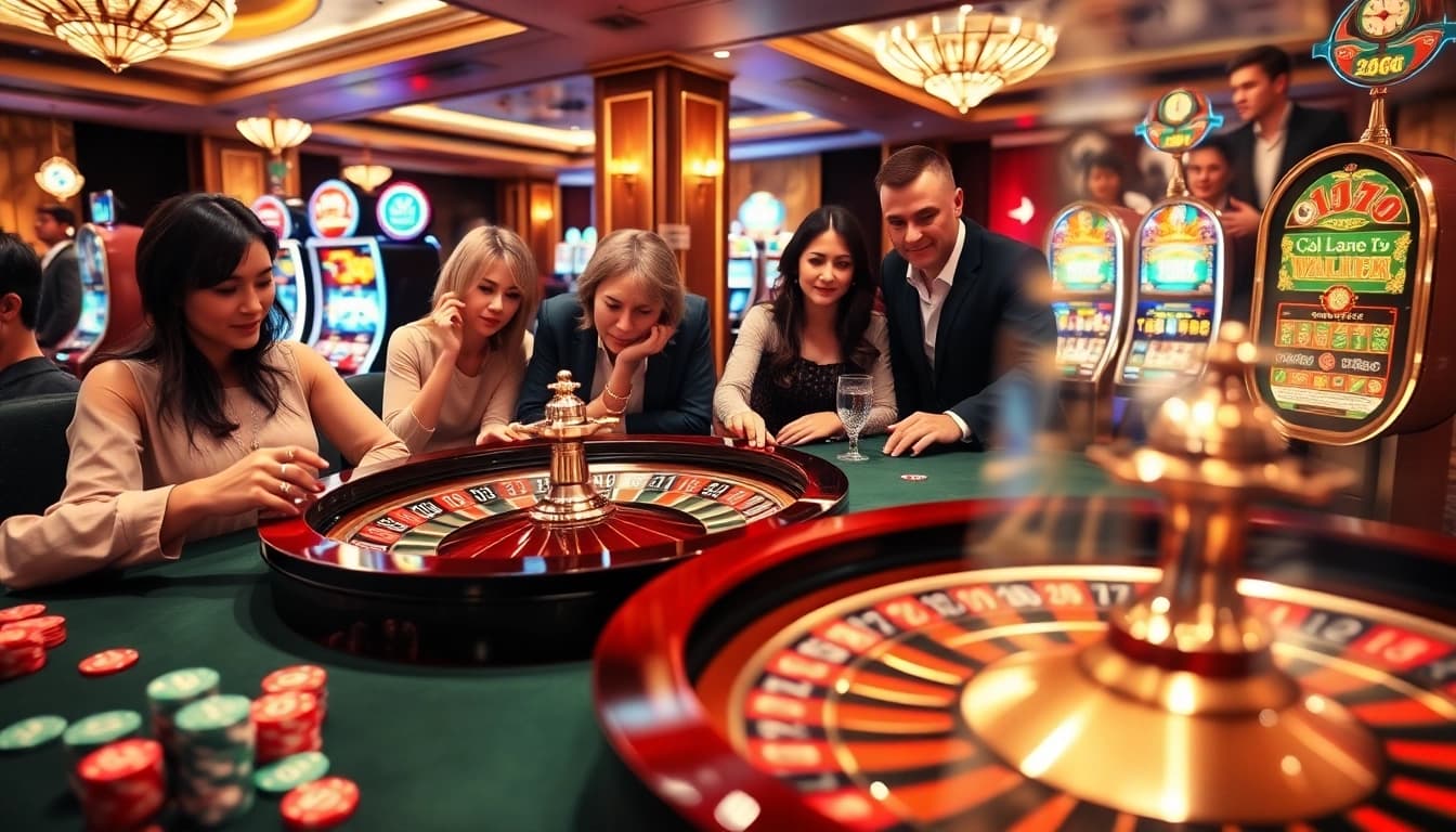 Experience the thrill of gaming at QQ88 COM with vibrant slot machines and roulette tables.