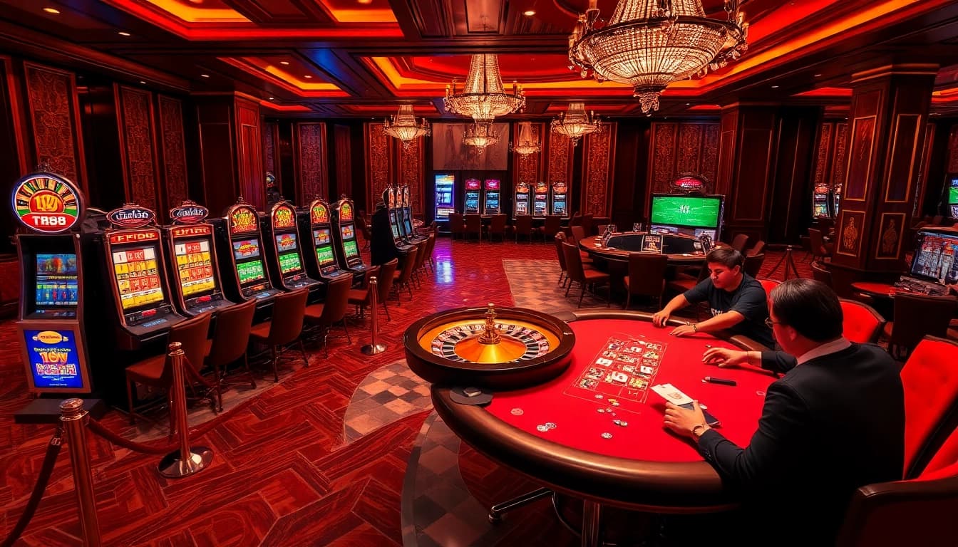 Experience the thrill of the TK88 casino with dynamic slot machines and vibrant gaming tables.