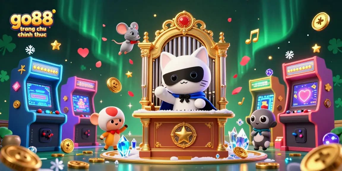 Engage with exciting gaming elements at go88 trang chu chinh thuc featuring a whimsical cartoon scene.
