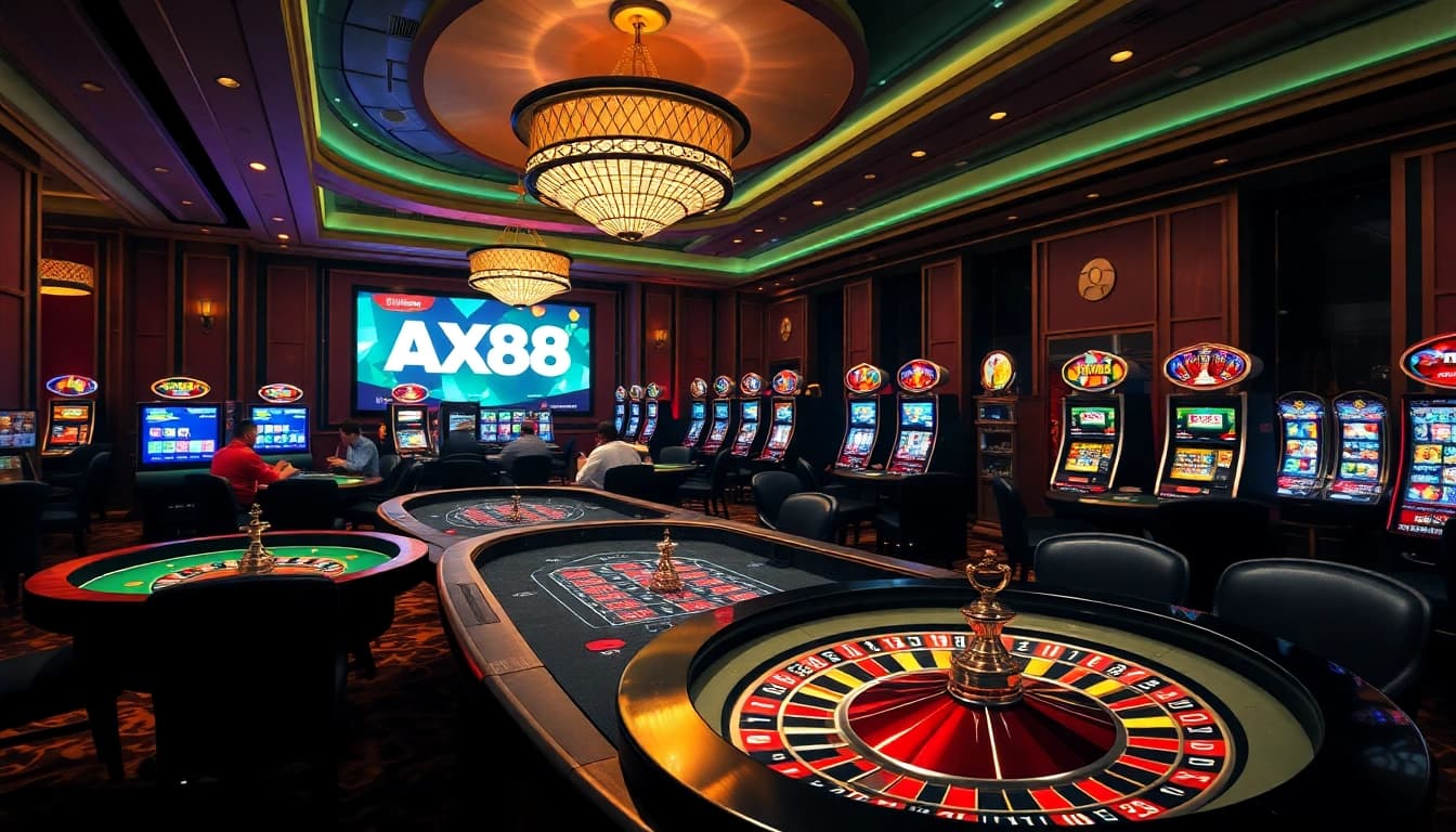 Experience the thrill of winning at AX88, where vibrant gaming interfaces meet traditional casino excitement.