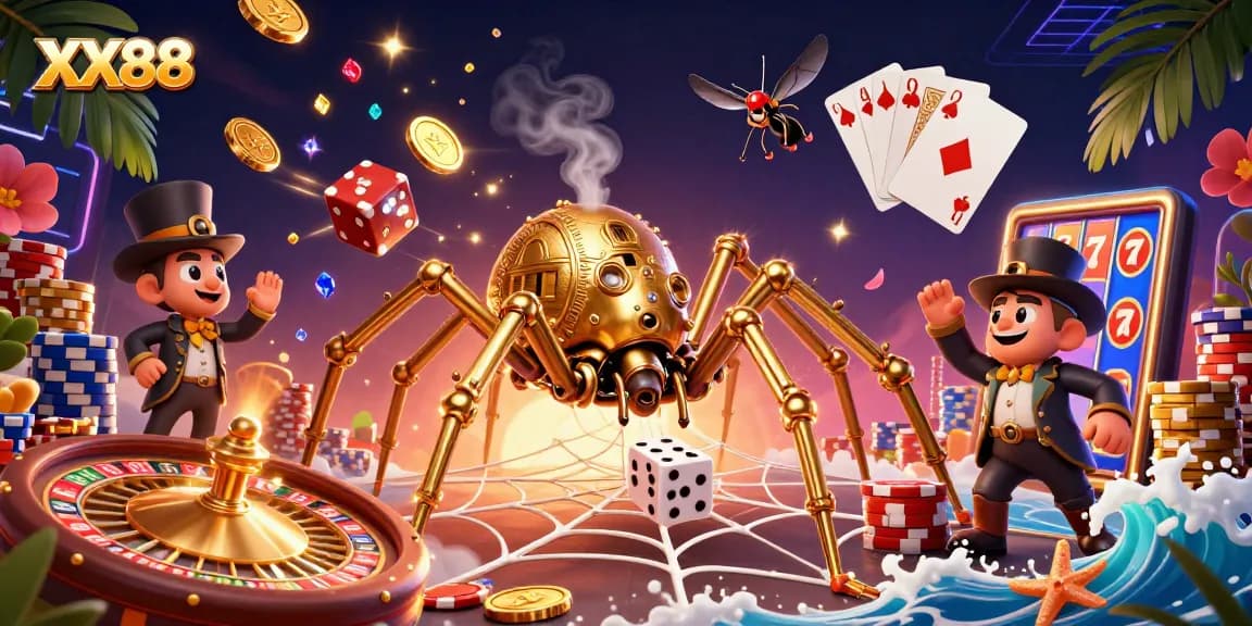 Experience thrilling gambling with XX88's steampunk adventure in a lush online casino.