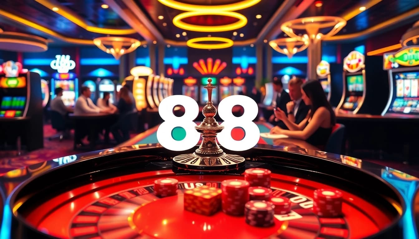 Experience UU 88 casino excitement with vibrant roulette and high-stakes poker action.
