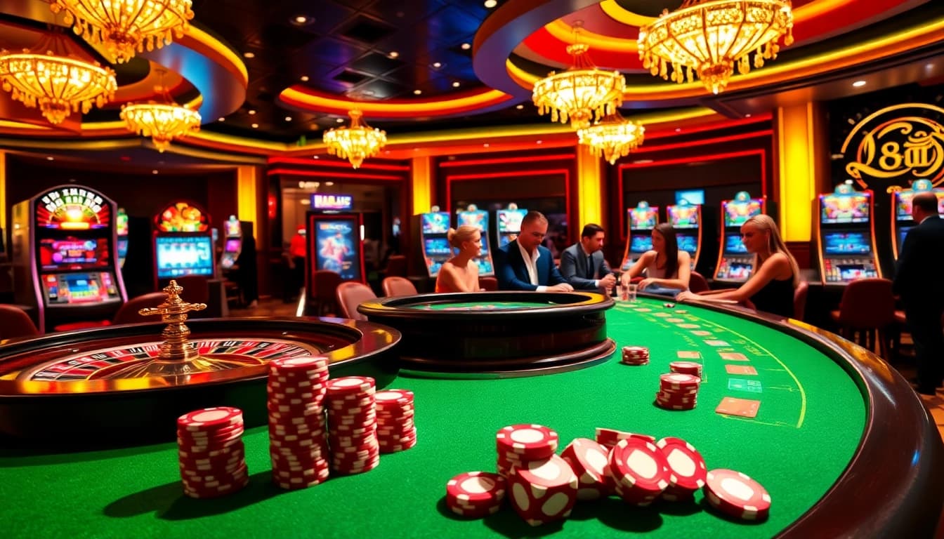 Experience the excitement of gambling at 58win com with vibrant casino tables and engaging players.