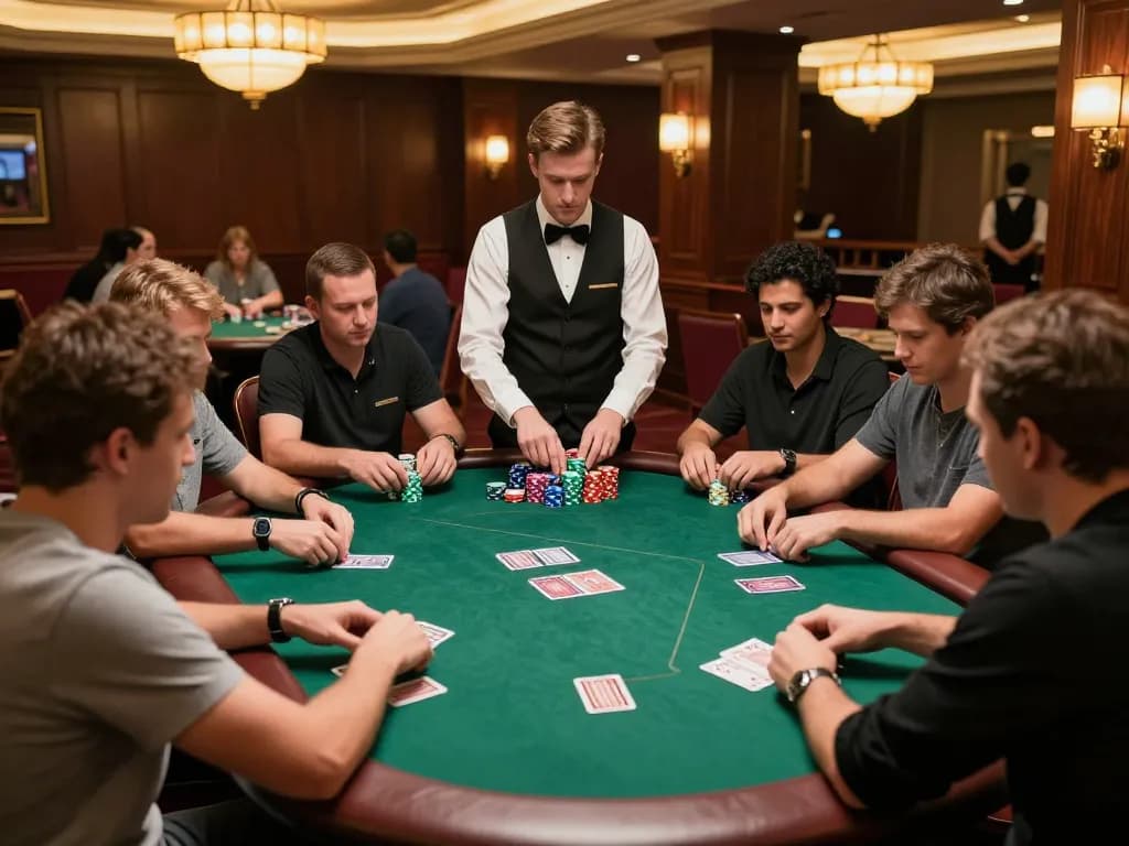 Players enjoying a strategic poker game at 32 win casino, engaging in intense gameplay.