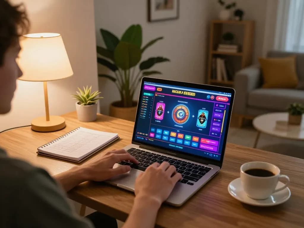 X88.COM live casino gaming experience at home with strategic notepad and warm decor