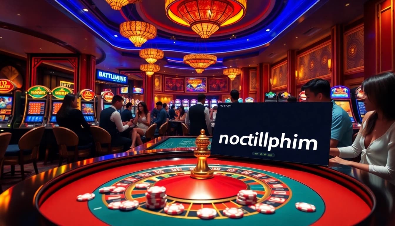 Experience thrilling gaming at 'motchillphim' with vibrant casino elements and excitement.