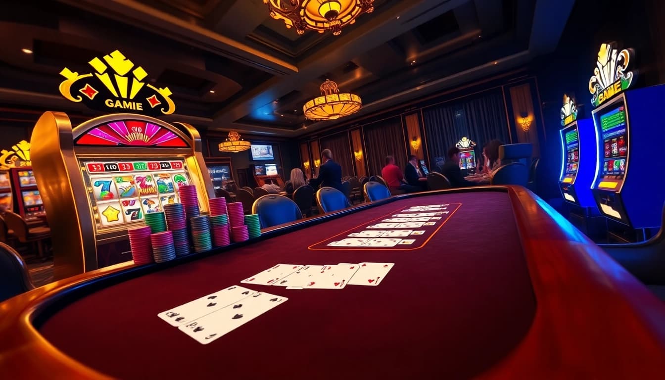 Experience the thrill of 68 game bài as players engage at glamorous casino tables.