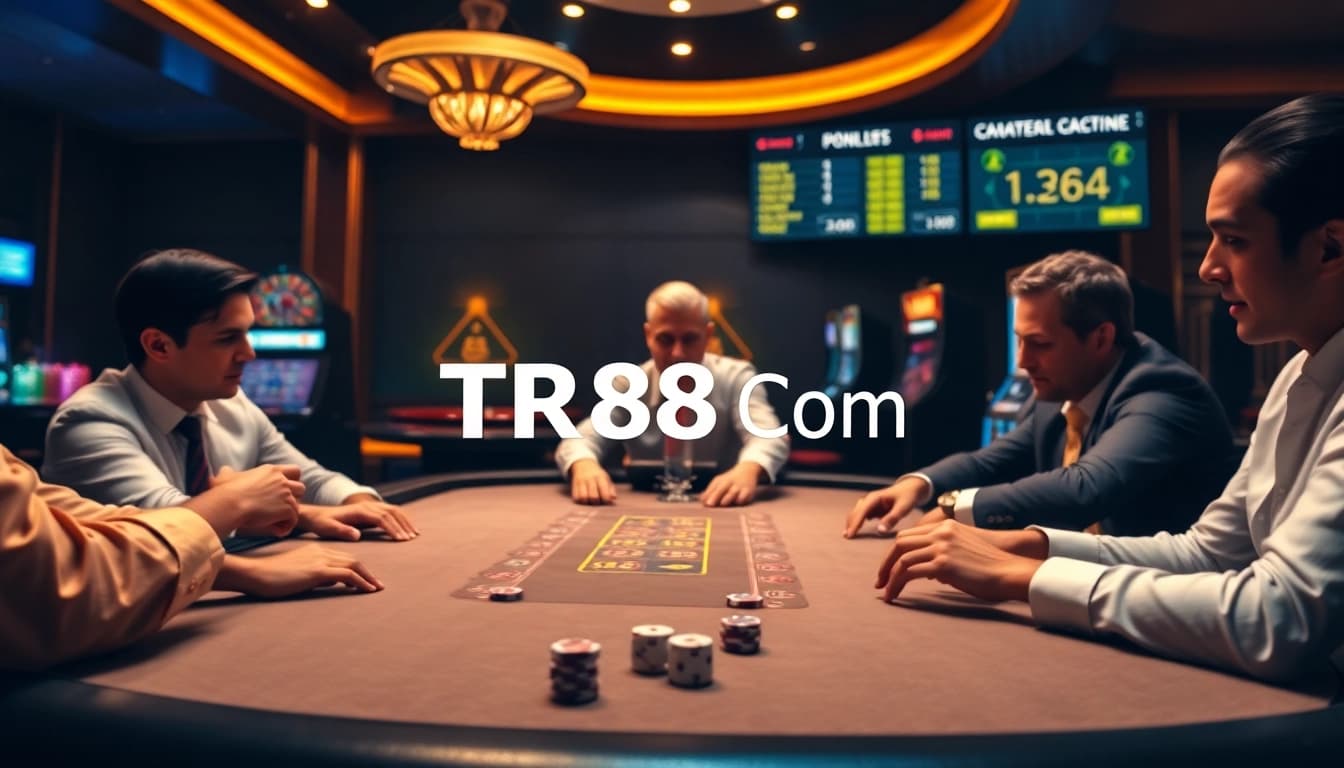 Engaging poker gameplay at TR88 Com's exciting casino platform with vibrant visuals.