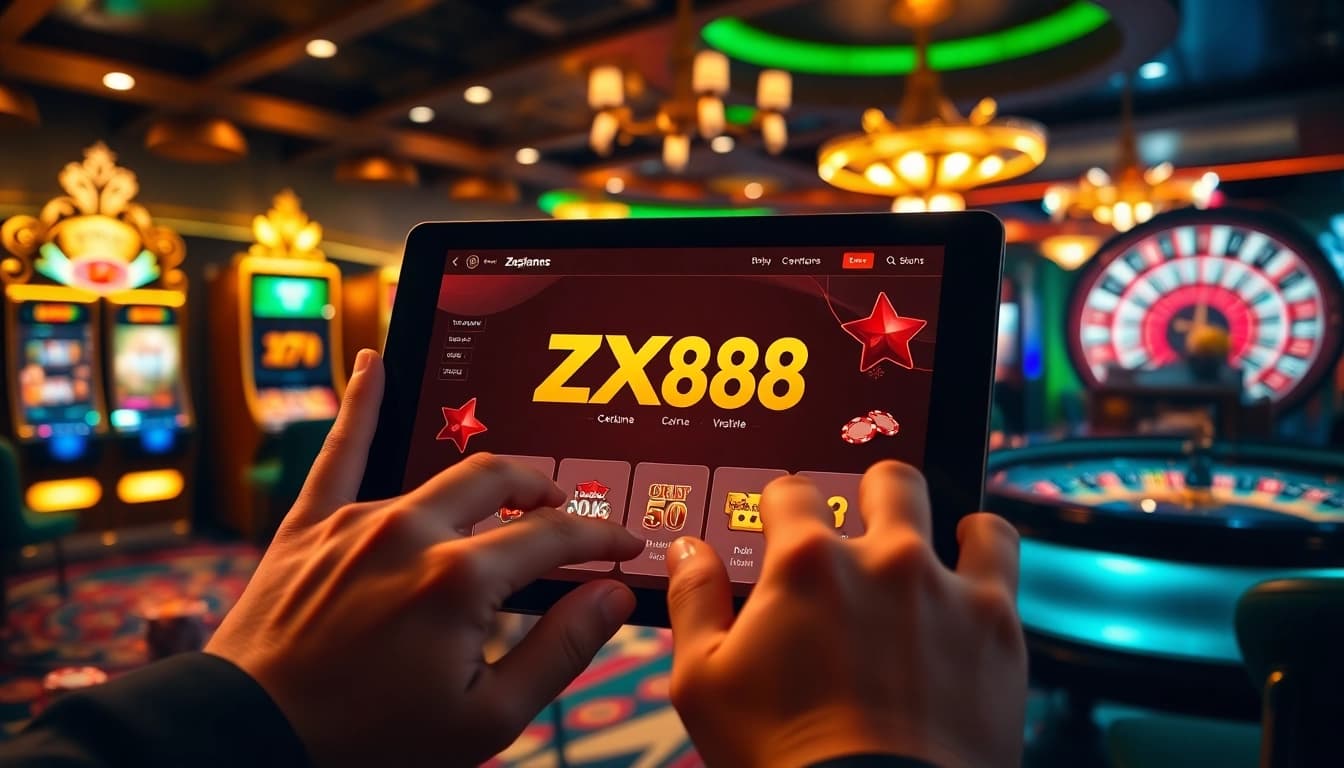 Experience excitement with ZX88 as players enjoy high-stakes gambling at a vibrant casino.