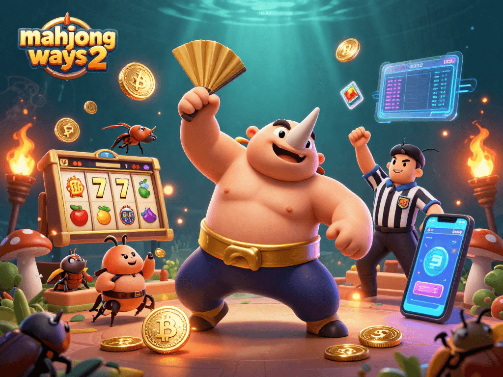 Experience thrilling wins in Mahjong Ways 2 with coins flying as characters engage in exciting play.