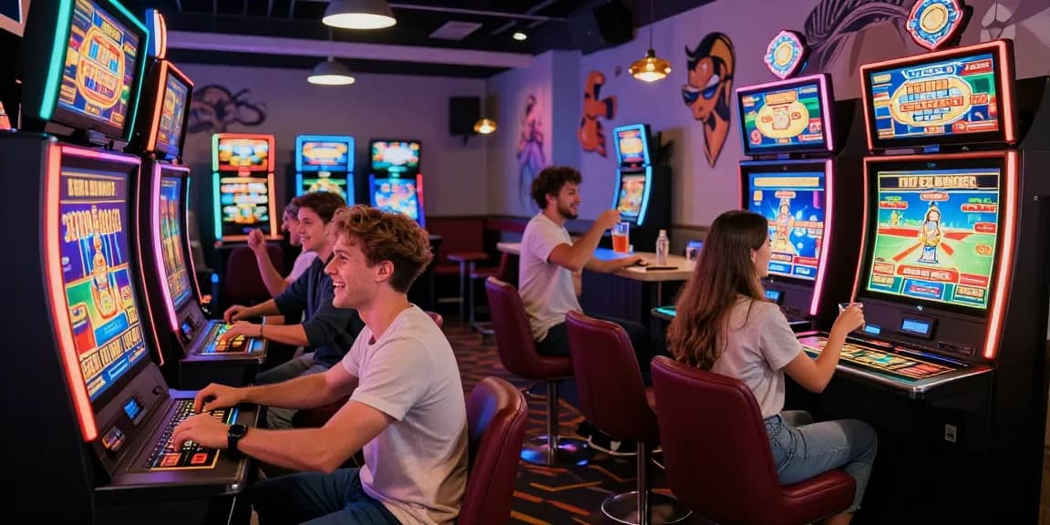 Exciting scene of players at uk casinos not on gamstop enjoying vibrant games in a lively casino atmosphere.