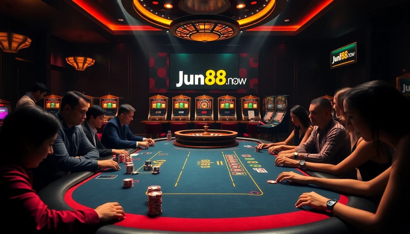 Experience the excitement of gambling at Jun88.now with vibrant poker and casino games.