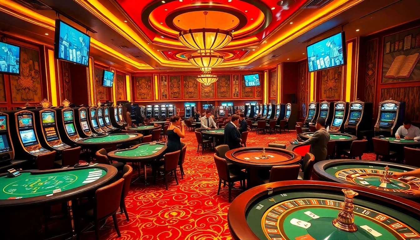 chotruyen gamblers enjoy a luxurious casino scene with roulette, blackjack, and excitement