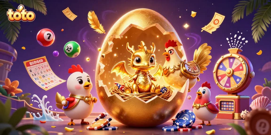 Engage with the thrilling world of toto in this vibrant illustration showcasing a golden dragon nestled among poker chips.