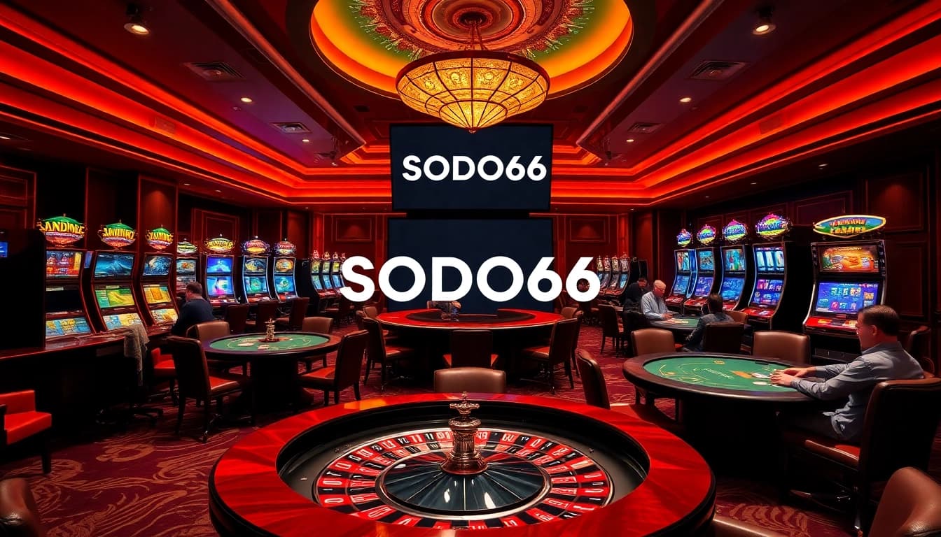 Experience SODO66's thrilling casino ambiance with vibrant gaming tables and exciting action.