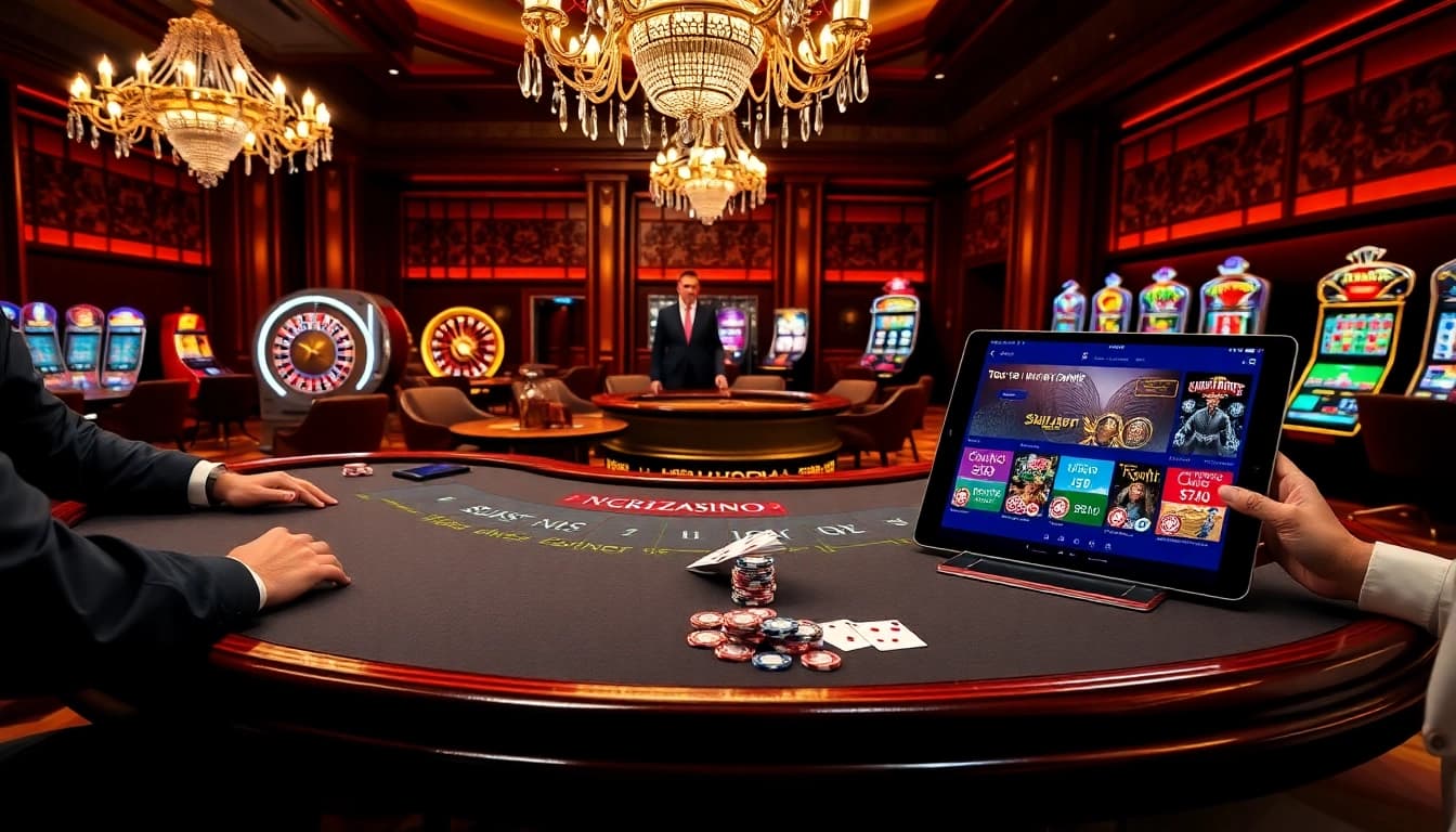 Players engaged in high-stakes blackjack at NK88, showcasing excitement and luxury.