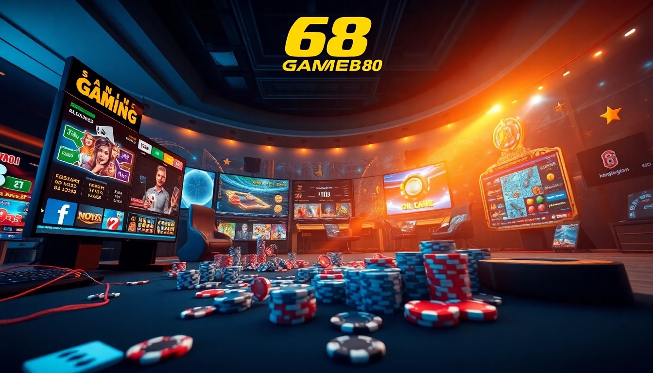 Immerse in the thrilling experience of 68 Game Bài featuring vibrant gaming interfaces and exciting game elements.