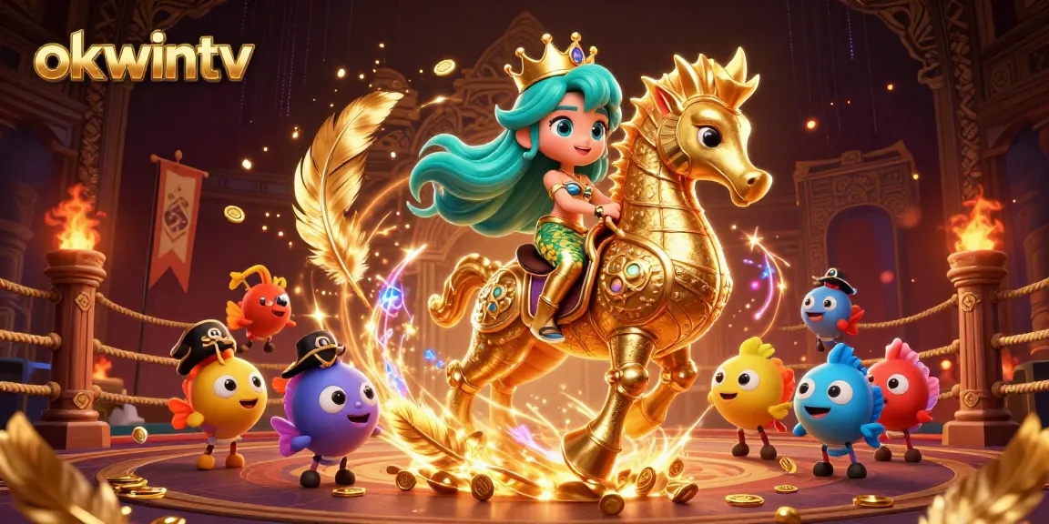 Experience thrilling gaming at okwintv, featuring a vivid 3D mermaid world with dynamic elements.