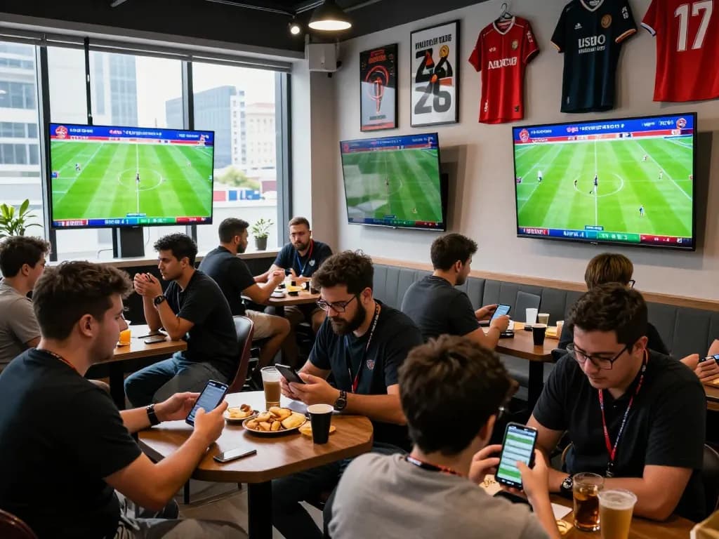 Fans enjoying live football betting at 1gom with exciting atmosphere and updated odds.