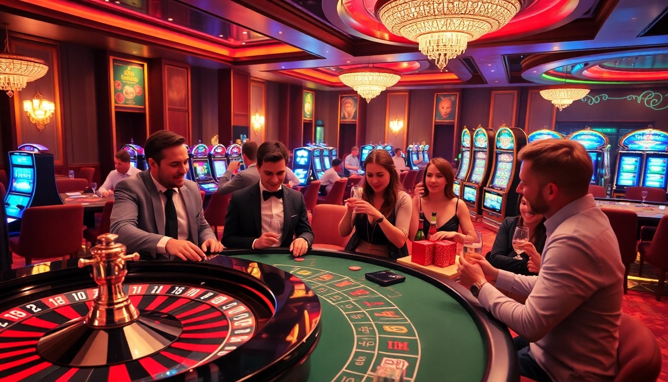 Experience the excitement at https://rr88.black/ with a lively casino scene featuring roulette and slots.