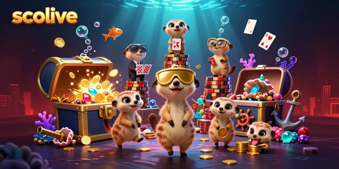 Socolive offers exhilarating live gambling experiences with engaging meerkat characters celebrating casino wins.