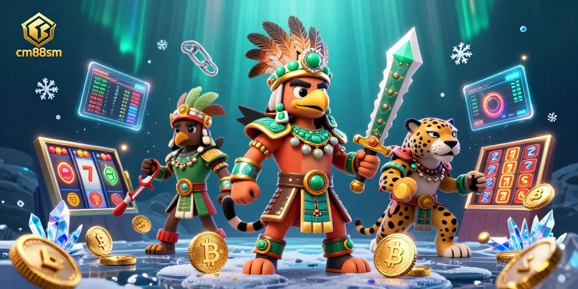 Spin and win at cm88sm with dynamic casino games and vibrant crypto elements in this engaging scene.