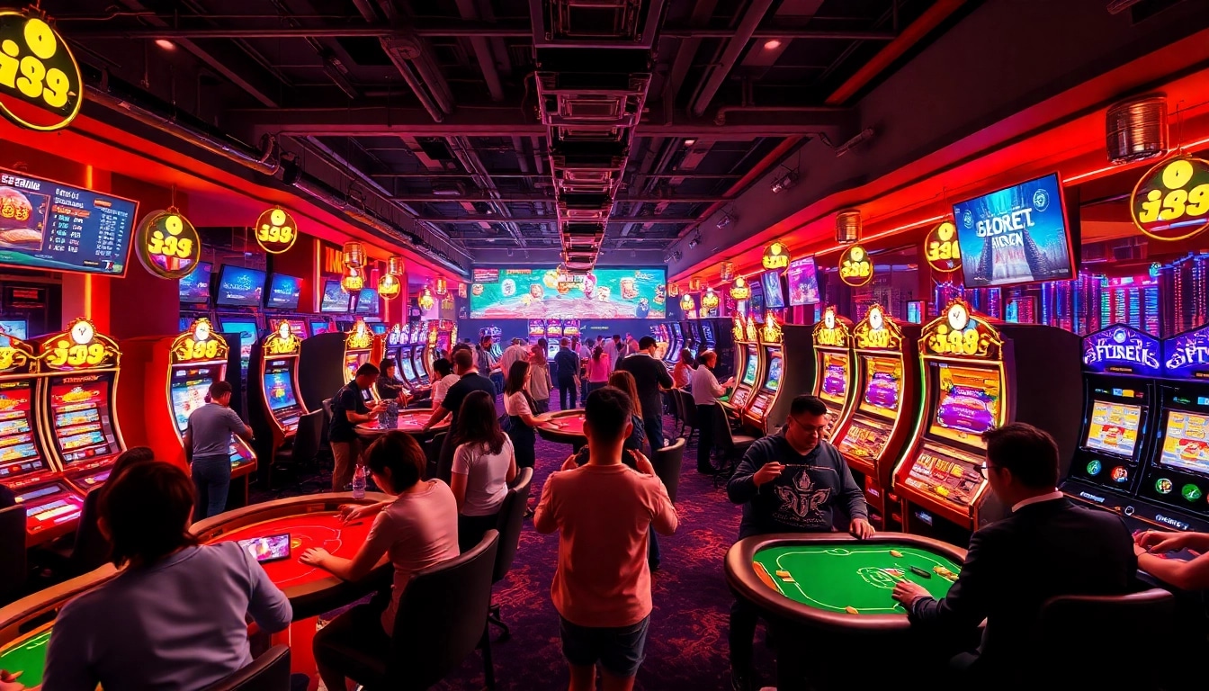 Exciting online gaming atmosphere featuring players enjoying diverse games on the 68 Game Bài platform.