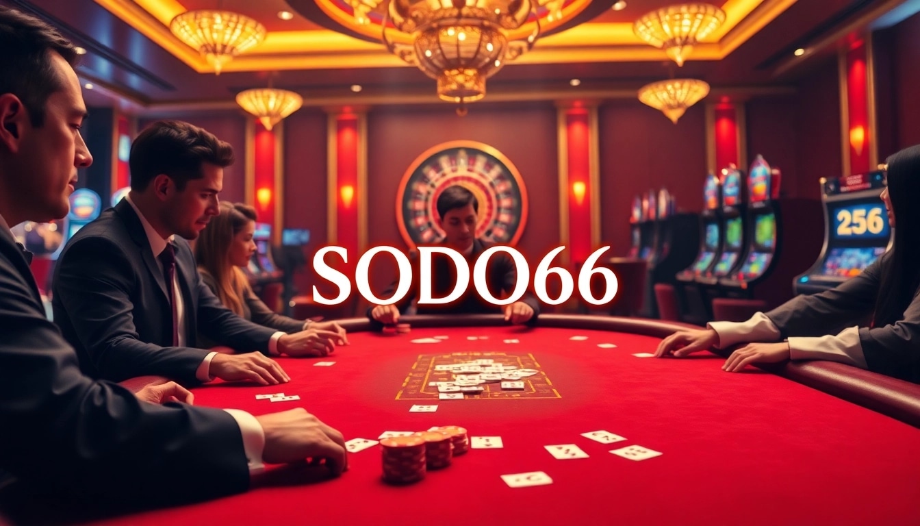 Gamble with excitement at SODO66 casino, featuring vibrant tables and slots.