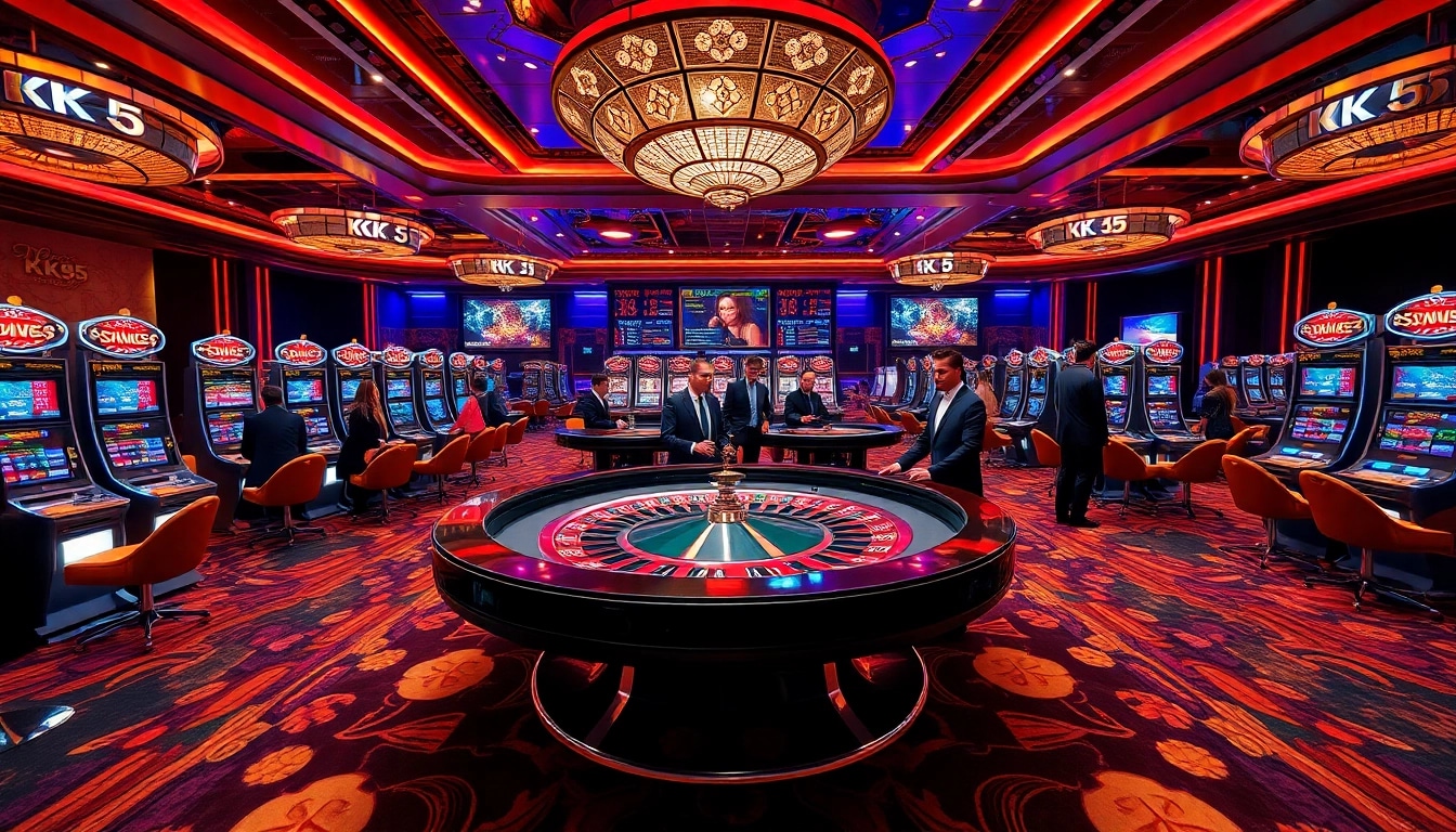 Players engaging in thrilling roulette action at KK55 casino, highlighting excitement and professionalism.