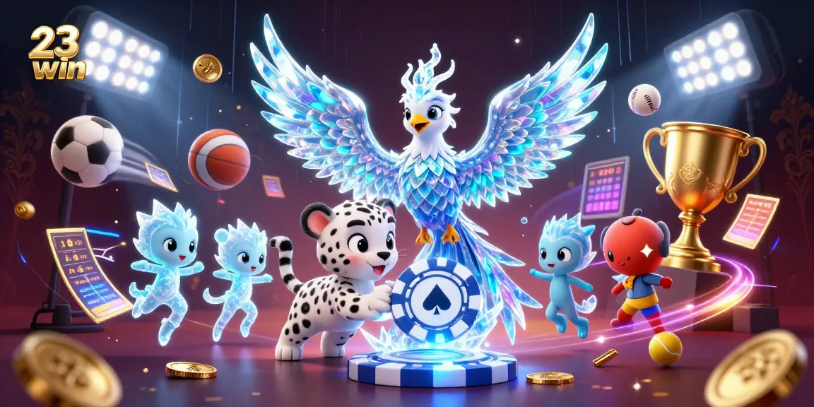 Experience thrilling wins at 23win with an engaging casino scene featuring dynamic games and characters.