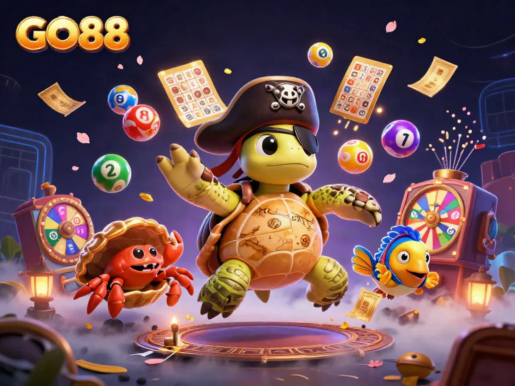 Engage in thrilling gaming adventures with GO88, featuring vibrant characters and dynamic casino elements.
