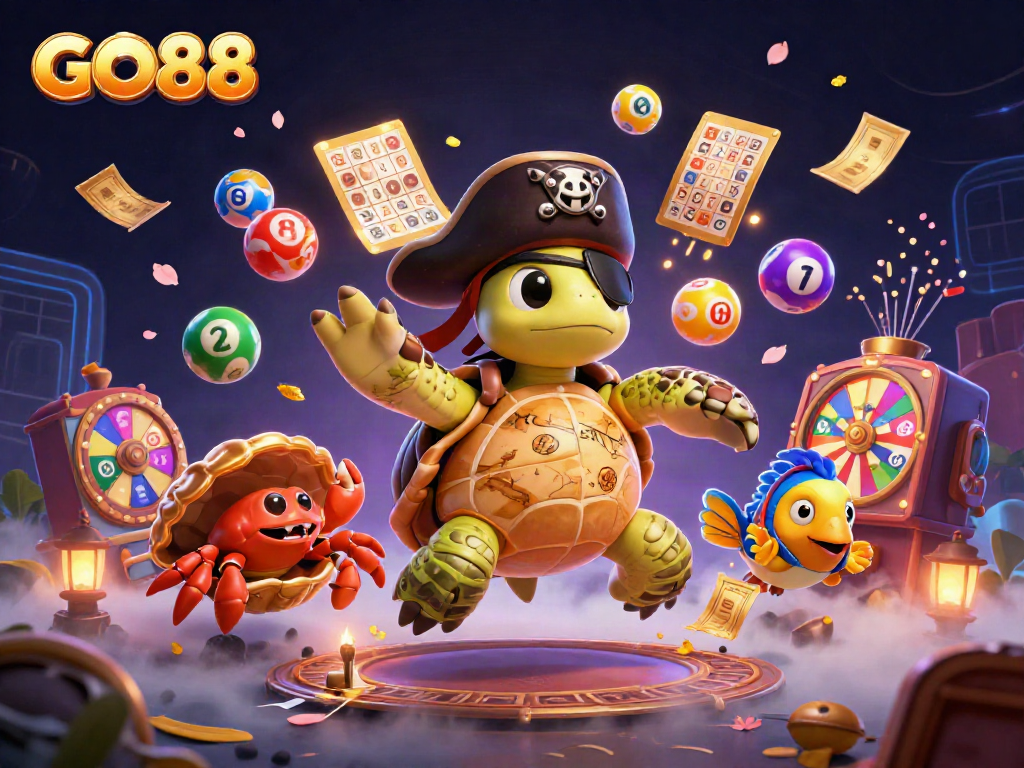 Engage in thrilling gaming adventures with GO88, featuring vibrant characters and dynamic casino elements.