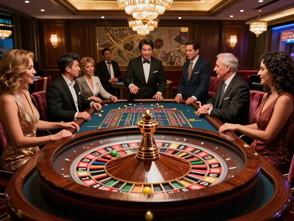 Players enjoying an exciting round of roulette at nk88 casino with dealer interaction.
